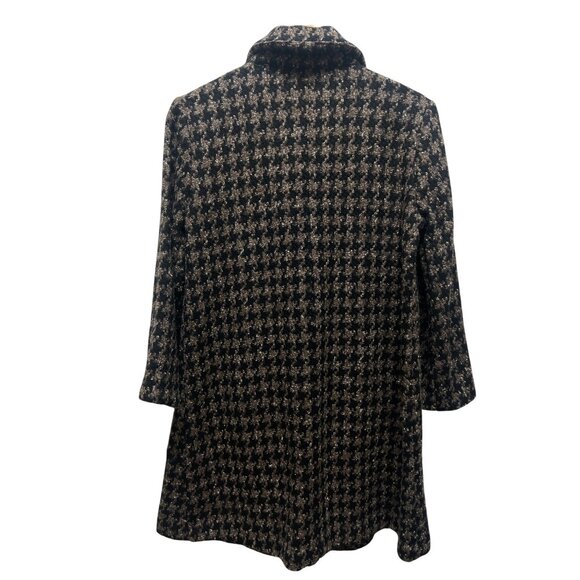 Apropos Black and Brown Wool Silk Blend Courtenay Houndstooth Double Breasted Co - Picture 7 of 8